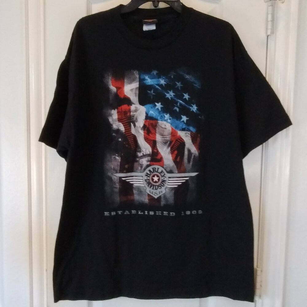 Harley Davidson Graceland American Flag Tshirt  Size XL